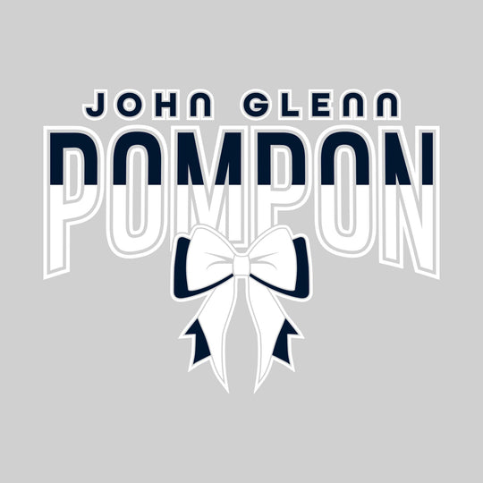 John Glenn Bobcats - Poms - Split-Color John Glenn Pompon with Bow