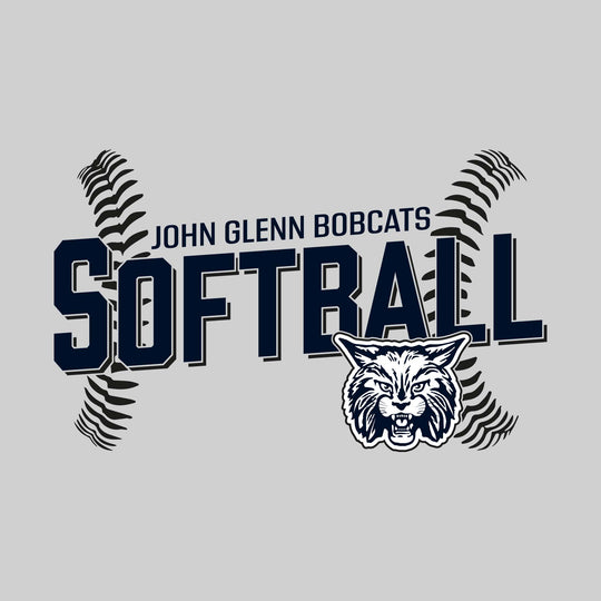 John Glenn Bobcats - Softball - Angled Softball with Threads