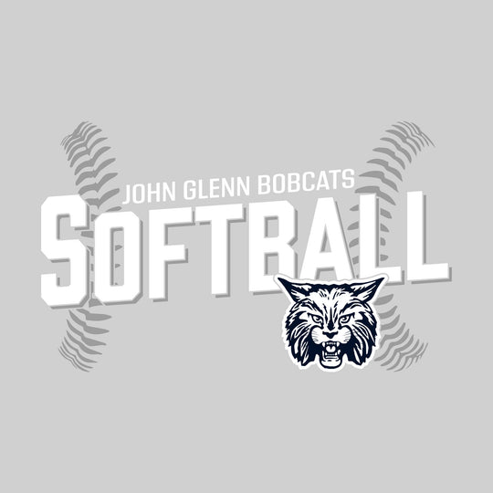 John Glenn Bobcats - Softball - Angled Softball with Threads