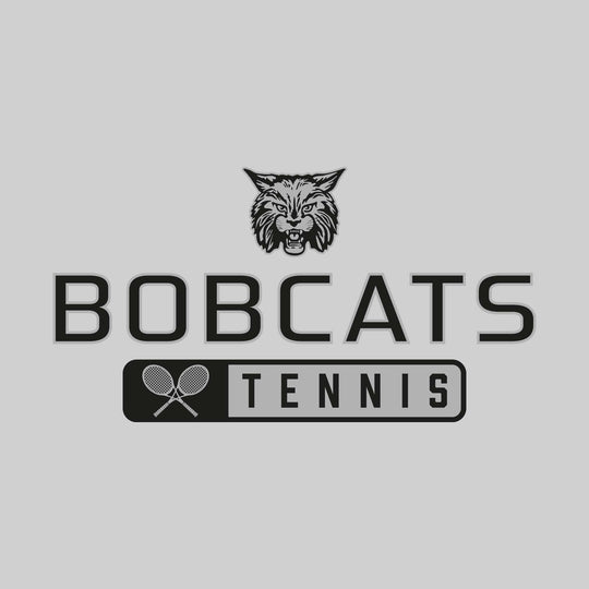 John Glenn Bobcats - Tennis - Mascot Over Name with Rounded Rectangle