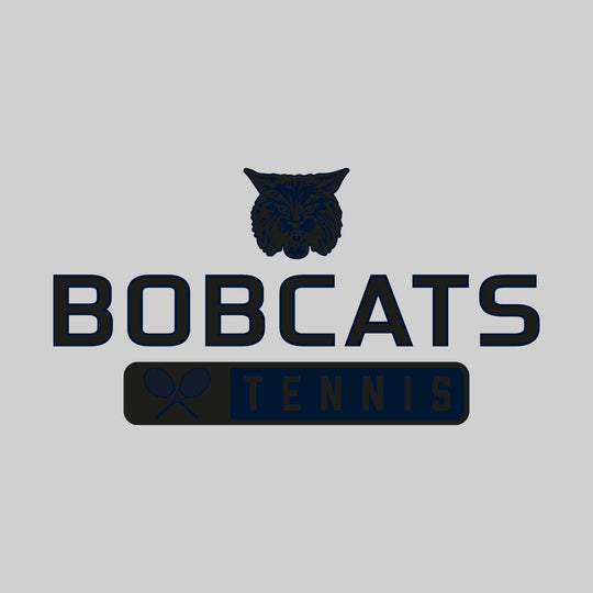 John Glenn Bobcats - Tennis - Mascot Over Name with Rounded Rectangle