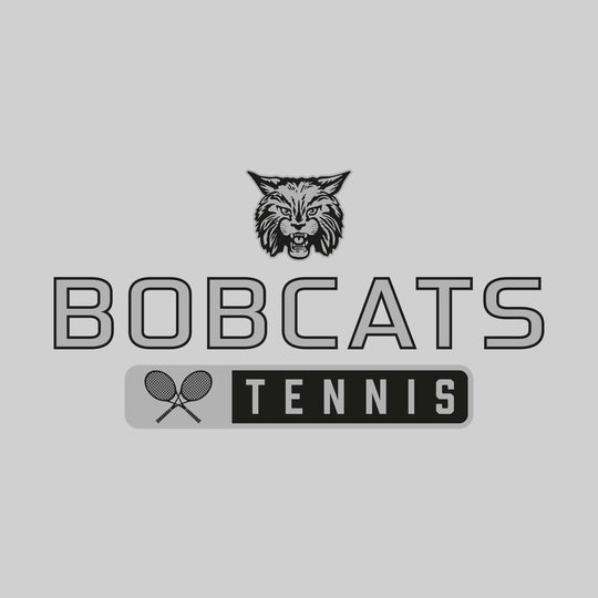 John Glenn Bobcats - Tennis - Mascot Over Name with Rounded Rectangle