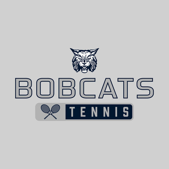John Glenn Bobcats - Tennis - Mascot Over Name with Rounded Rectangle