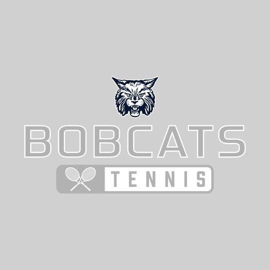 John Glenn Bobcats - Tennis - Mascot Over Name with Rounded Rectangle