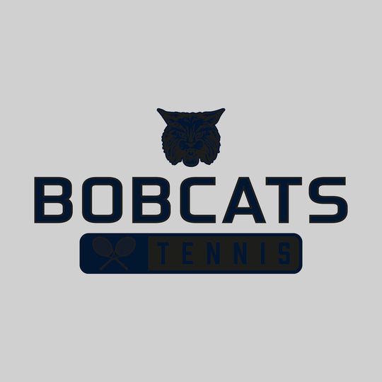 John Glenn Bobcats - Tennis - Mascot Over Name with Rounded Rectangle