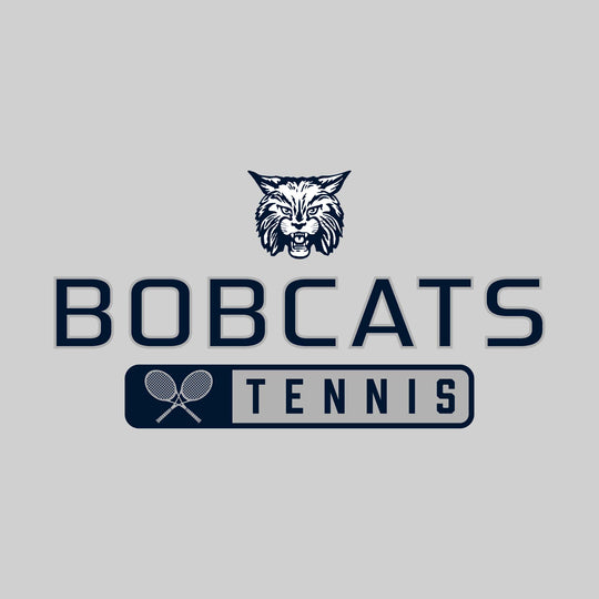 John Glenn Bobcats - Tennis - Mascot Over Name with Rounded Rectangle
