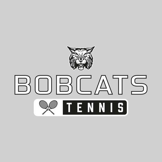 John Glenn Bobcats - Tennis - Mascot Over Name with Rounded Rectangle