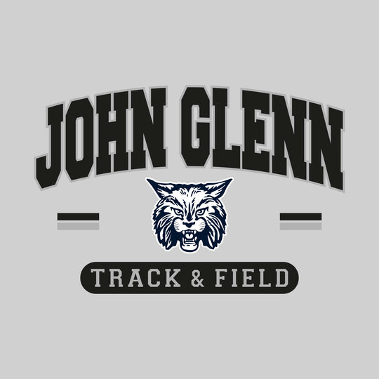John Glenn Bobcats - Track & Field - Arched School Name Over Mascot with School Color Bars