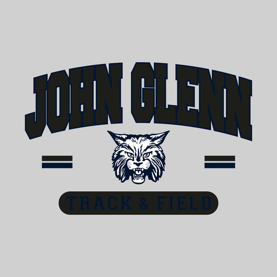 John Glenn Bobcats - Track & Field - Arched School Name Over Mascot with School Color Bars