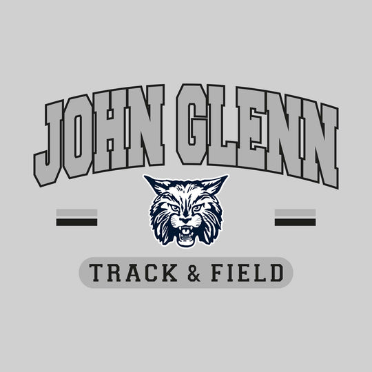 John Glenn Bobcats - Track & Field - Arched School Name Over Mascot with School Color Bars