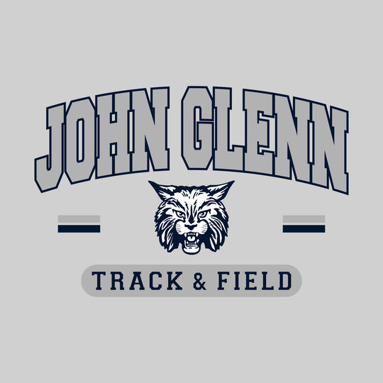 John Glenn Bobcats - Track & Field - Arched School Name Over Mascot with School Color Bars