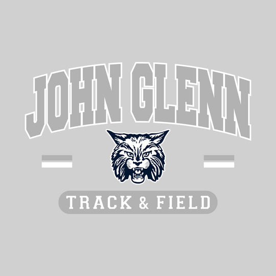 John Glenn Bobcats - Track & Field - Arched School Name Over Mascot with School Color Bars