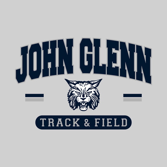 John Glenn Bobcats - Track & Field - Arched School Name Over Mascot with School Color Bars