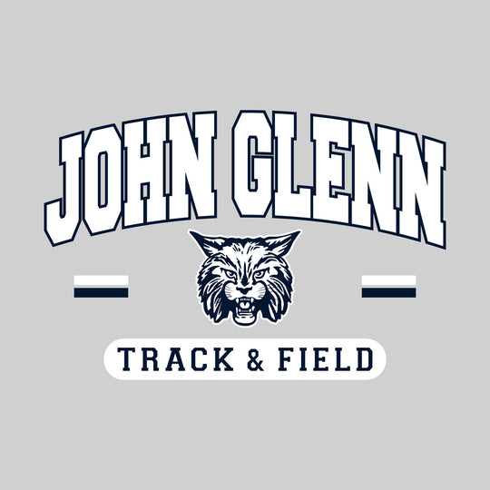 John Glenn Bobcats - Track & Field - Arched School Name Over Mascot with School Color Bars