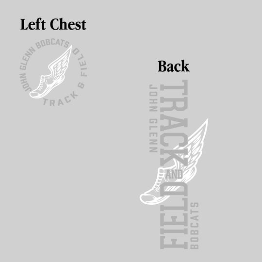 John Glenn Bobcats - Track & Field - Vertical Track & Field with School Name and Winged Shoe