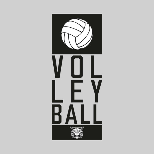 John Glenn Bobcats - Volleyball - Stacked Text with Volleyball and Mascot