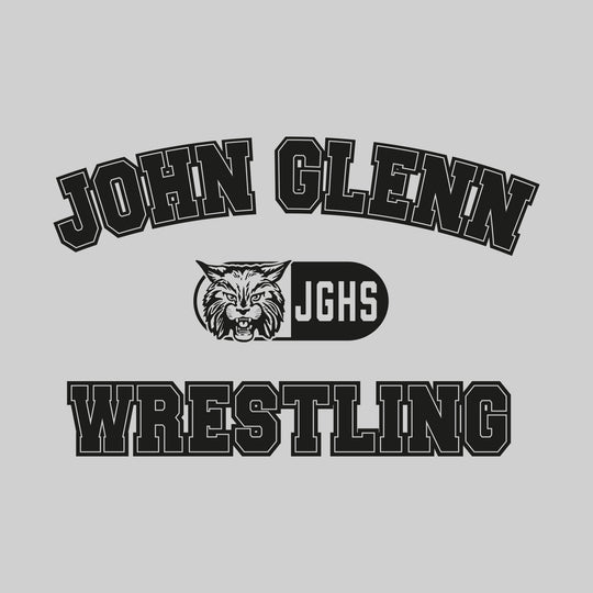 John Glenn Bobcats - Wrestling - Arched School Name with Mascot and JGHS