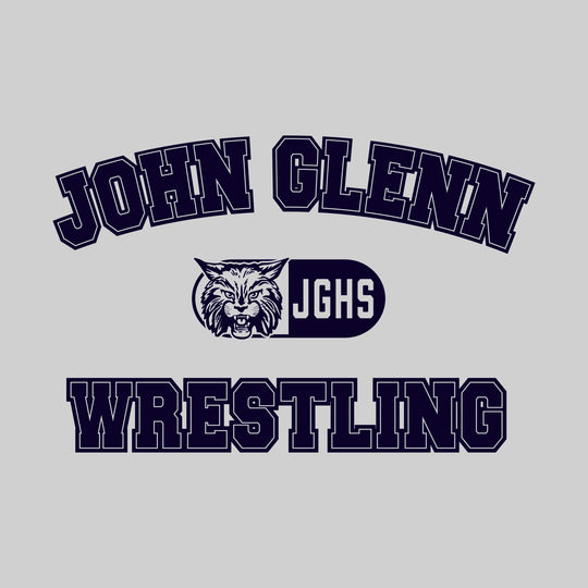John Glenn Bobcats - Wrestling - Arched School Name with Mascot and JGHS
