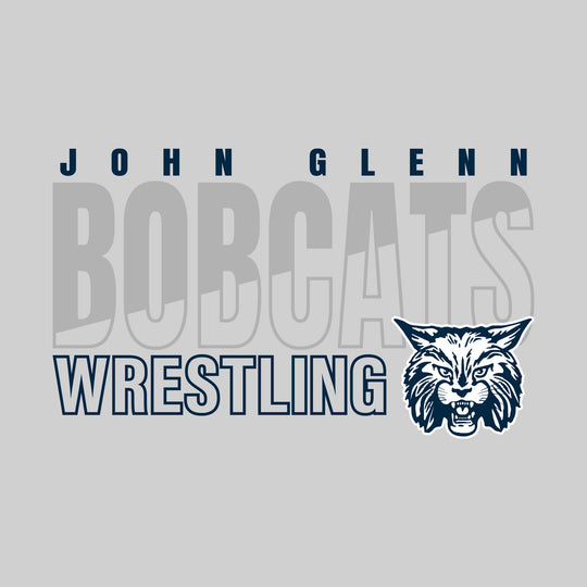 John Glenn Bobcats - Wrestling - Diagonal Split Mascot Name with Mascot