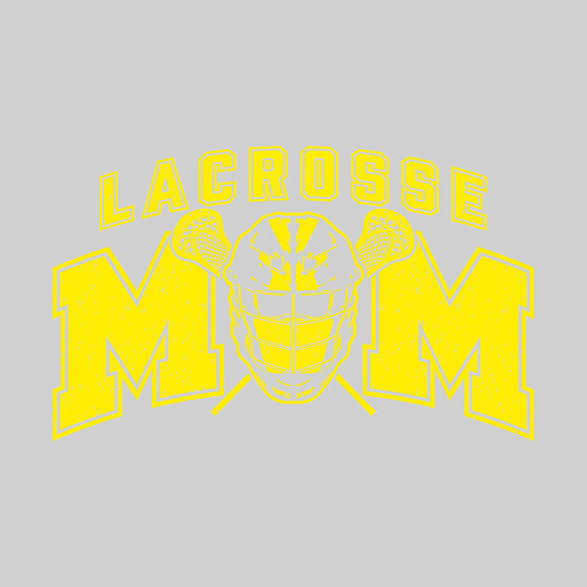 Lacrosse Mom - Arched Text with Helmet - Distressed - School Colors
