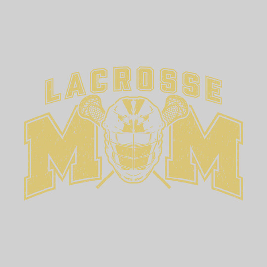 Lacrosse Mom - Arched Text with Helmet - Distressed - School Colors