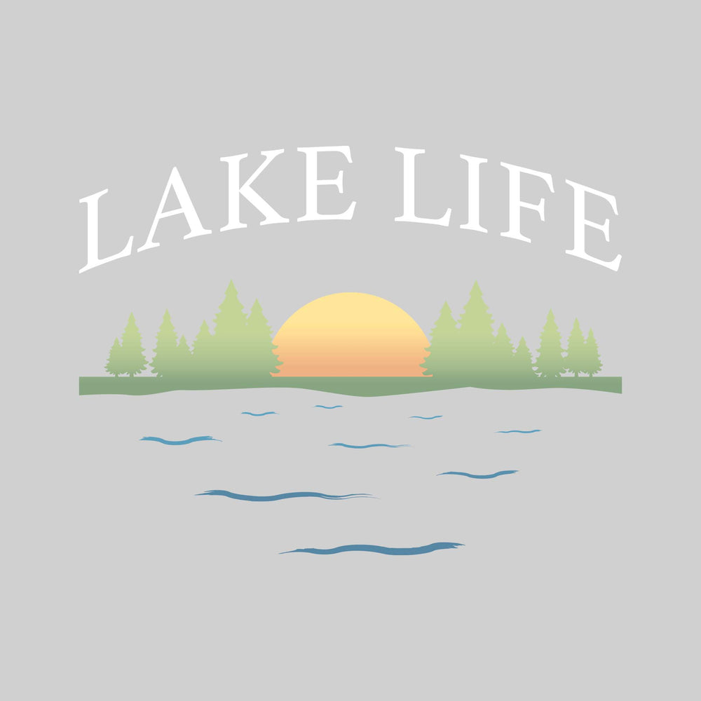 Lake Life - Tree Line Sunset on Water