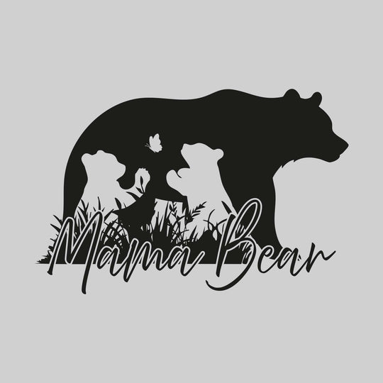 Mama Bear - Silhouette with Cubs - Personalized