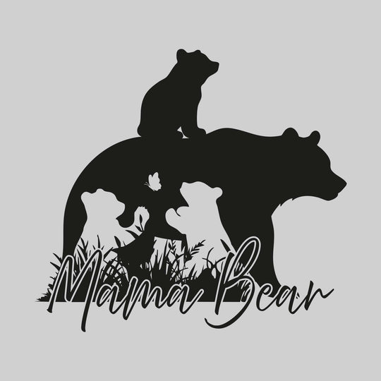 Mama Bear - Silhouette with Cubs - Personalized