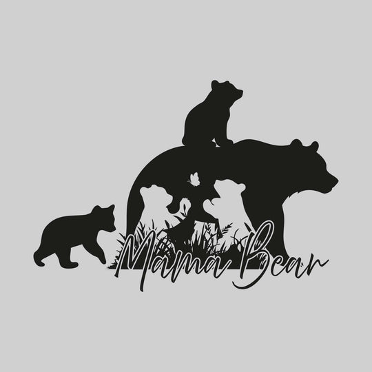 Mama Bear - Silhouette with Cubs - Personalized