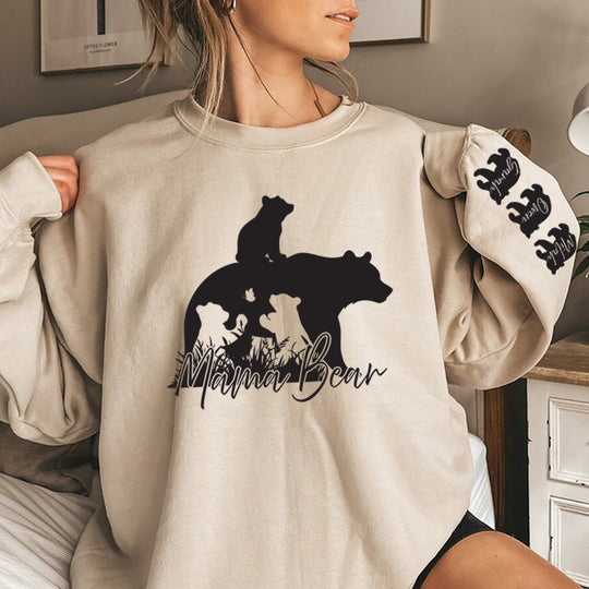 Mama Bear - Silhouette with Cubs - Personalized