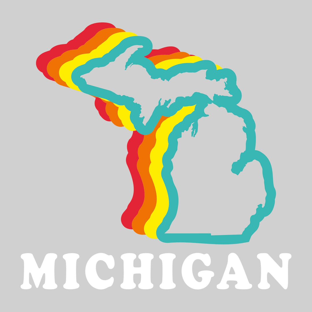Michigan - State of Michigan - Outline - Retro Shadows