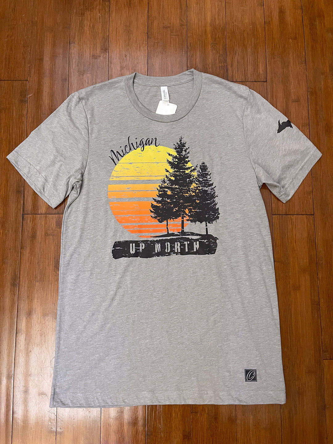 Adult M Bella Canvas Triblend Crewneck Short Sleeve Tee - Michigan - Up North Sunset