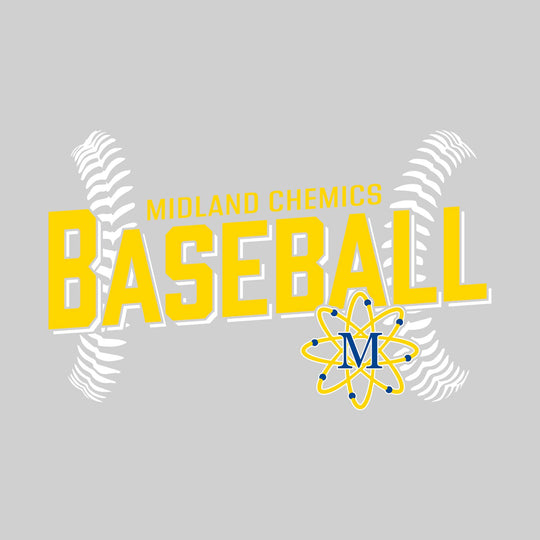 Midland Chemics - Baseball - Angled Baseball with Baseball Stitches