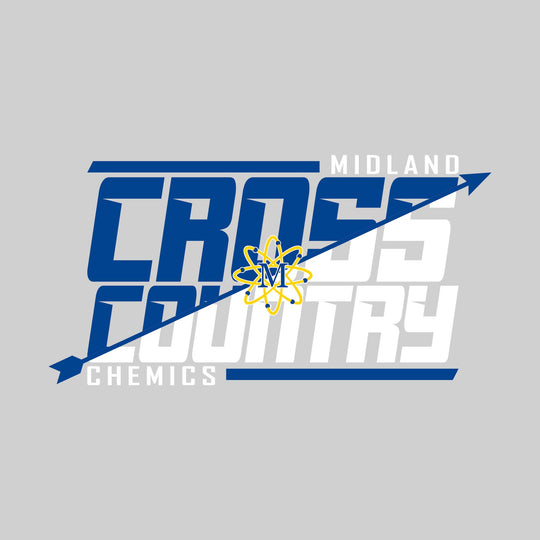 Midland Chemics - Cross Country - Split-Color School Name with Arrow & Mascot