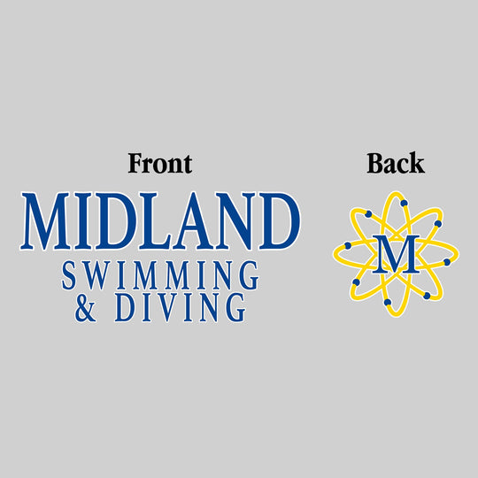 Midland Chemics - Swimming & Diving - Midland Swimming & Diving - Outlined Text Mascot on Back