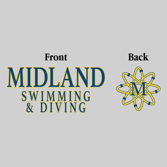Midland Chemics - Swimming & Diving - Midland Swimming & Diving - Outlined Text Mascot on Back
