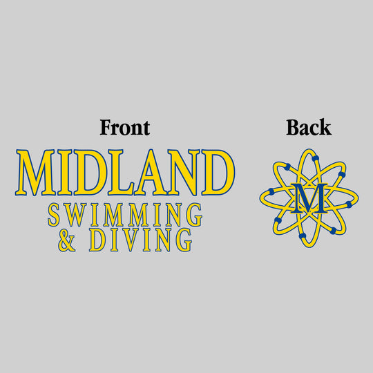 Midland Chemics - Swimming & Diving - Midland Swimming & Diving - Outlined Text Mascot on Back