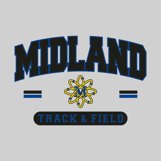 Midland Chemics - Track & Field - Arched School Name Over Mascot with School Color Bars