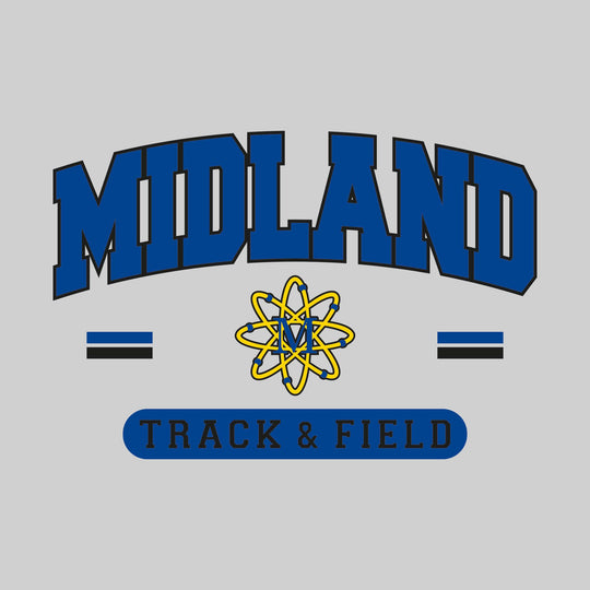 Midland Chemics - Track & Field - Arched School Name Over Mascot with School Color Bars
