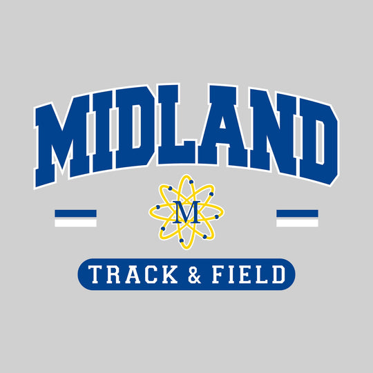Midland Chemics - Track & Field - Arched School Name Over Mascot with School Color Bars