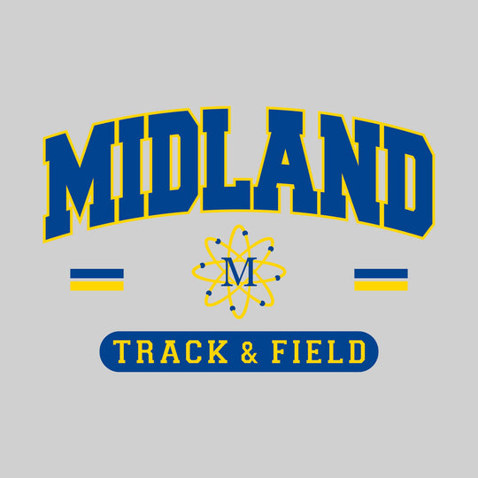 Midland Chemics - Track & Field - Arched School Name Over Mascot with School Color Bars