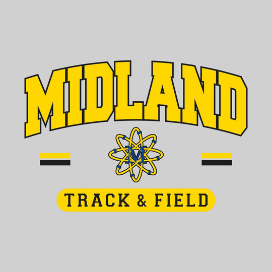 Midland Chemics - Track & Field - Arched School Name Over Mascot with School Color Bars