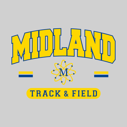 Midland Chemics - Track & Field - Arched School Name Over Mascot with School Color Bars