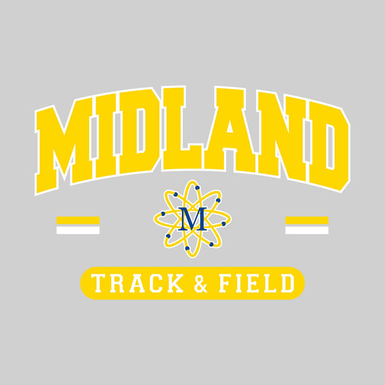 Midland Chemics - Track & Field - Arched School Name Over Mascot with School Color Bars