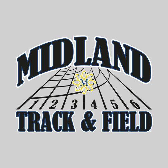 Midland Chemics - Track & Field - Arched School Name with Mascot & Track Lanes