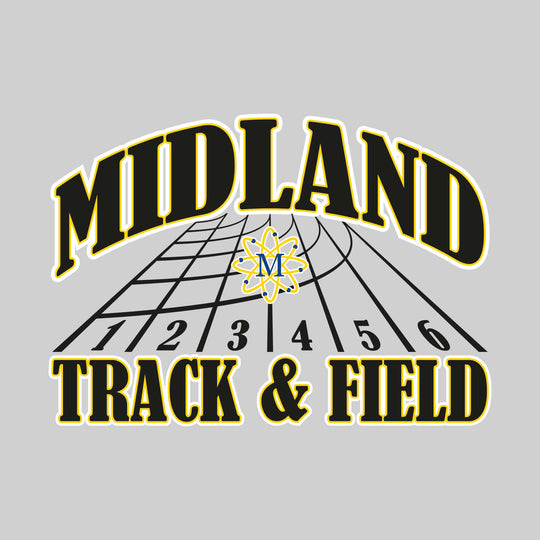 Midland Chemics - Track & Field - Arched School Name with Mascot & Track Lanes