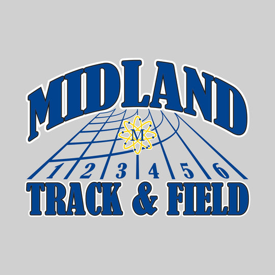Midland Chemics - Track & Field - Arched School Name with Mascot & Track Lanes