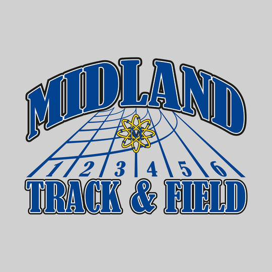 Midland Chemics - Track & Field - Arched School Name with Mascot & Track Lanes