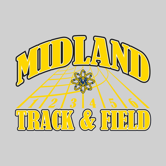 Midland Chemics - Track & Field - Arched School Name with Mascot & Track Lanes