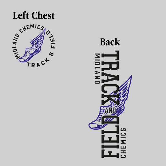 Midland Chemics - Track & Field - Vertical Track & Field with School Name and Winged Shoe